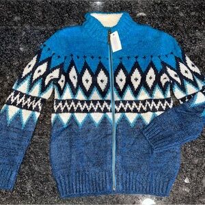 Gymboree Blue and White Patterned Kids Sweater
